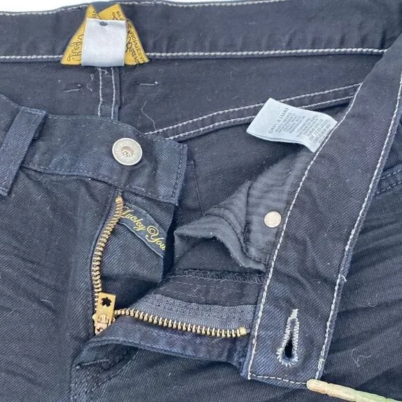 Vintage Lucky brand Sweet N' Low Flare Jeans Black 6/28 - Picture 4 of 12